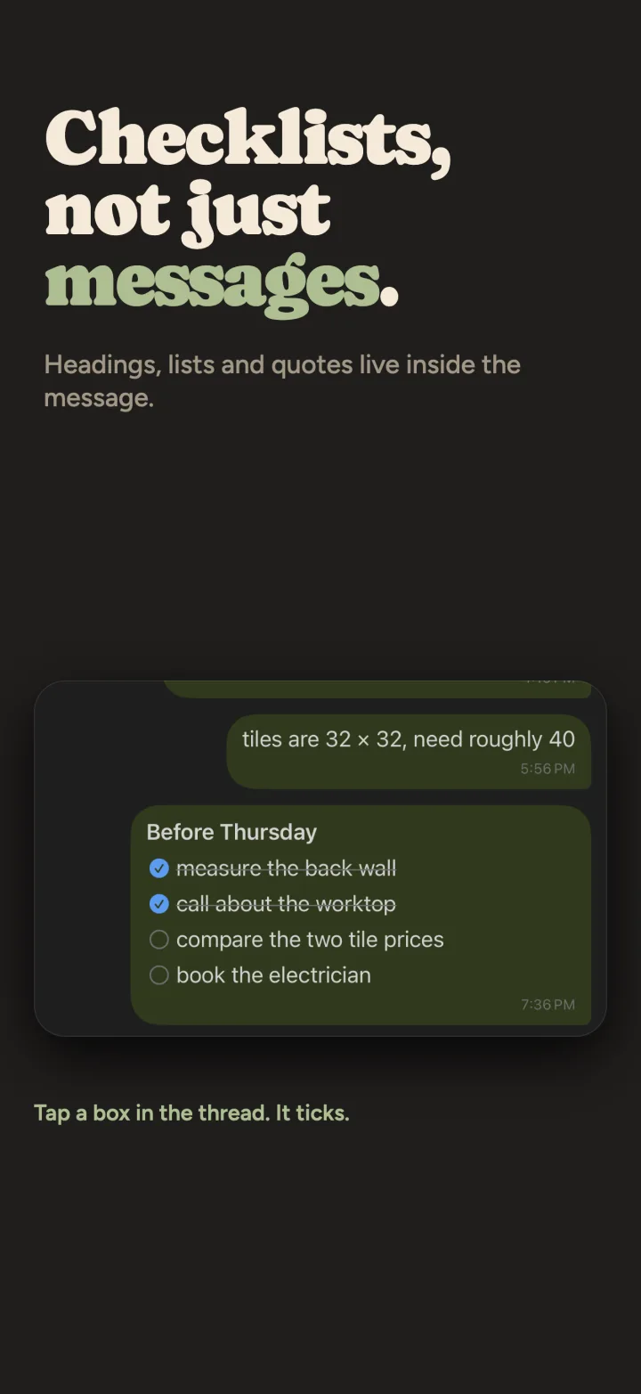 Checklists, not just messages
