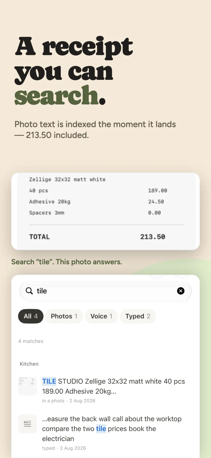 A receipt you can search